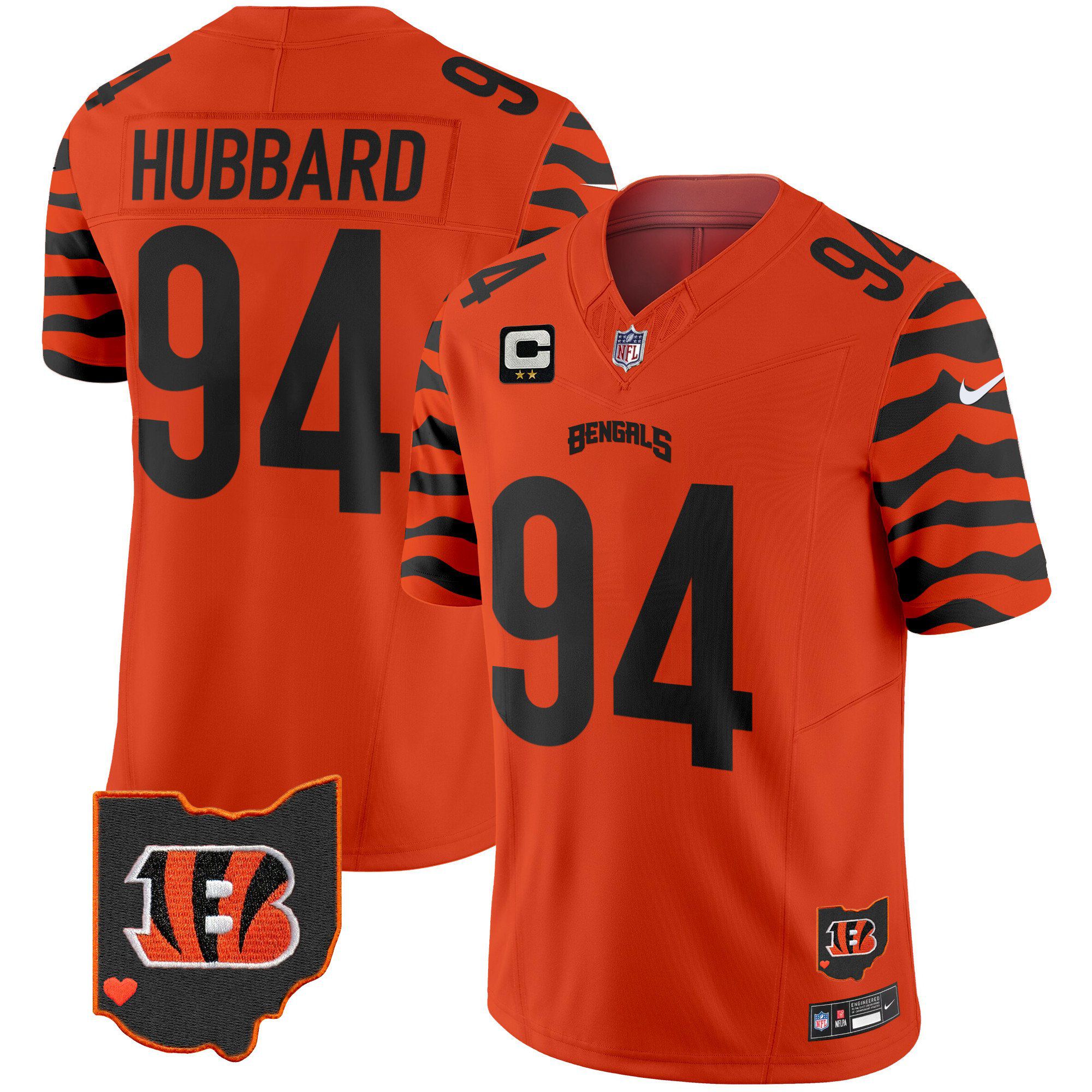 Men Cincinnati Bengals #94 Hubbard Orange 2024 Nike Stripes Vapor Limited NFL Jersey->indianapolis colts->NFL Jersey